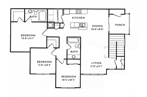 3 BD 2 BA 1520 SF at Spotswood Commons, Virginia, 23188